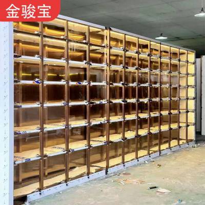 酒柜装修效果图 酒库货架 红酒柜展示架 烟酒店超市不锈钢展示柜