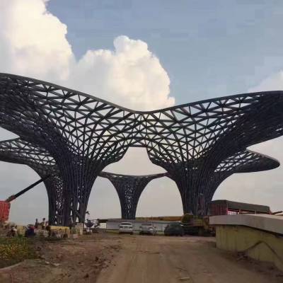 海南园林景观廊架 空间结构造型 海南钢结构加工厂