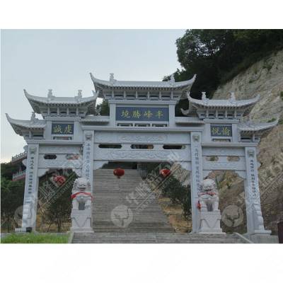 福建石雕牌楼，三孔山门石雕，寺院牌坊石雕