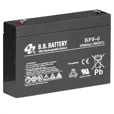 BB美美蓄电池BP8-6 6V8AH阀控式直流屏应急灯路灯消防报警系统