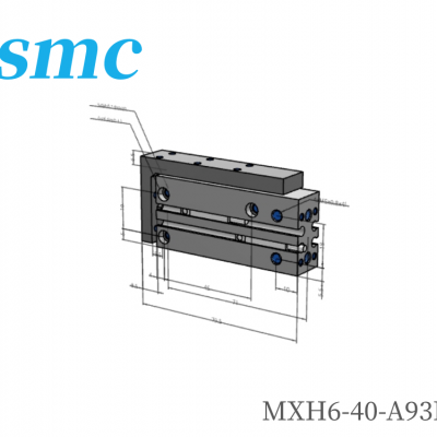 SMC小型气动滑台 MXH6-40-A93L 缸径 6mm 行程 40mm