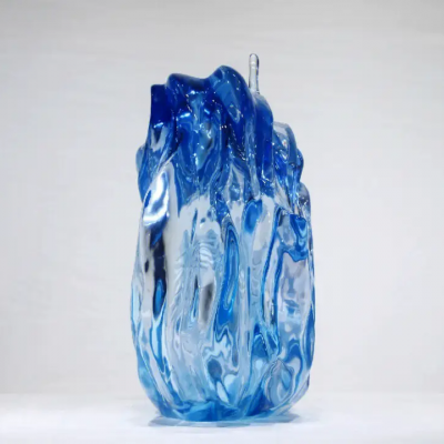 大 连透明树脂雕塑 定制水花造型深蓝透明 定制