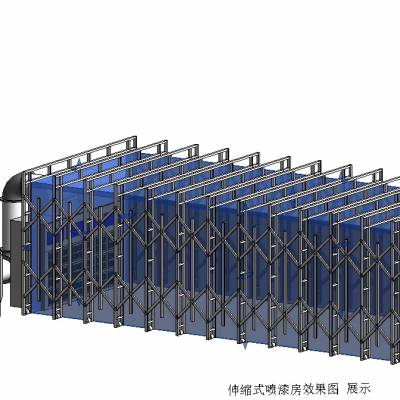 移动伸缩房涂改设备轨道式电动折叠烤漆房新港环保