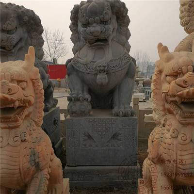 ***湖南汉白玉狮子 大门口摆件狮子 传统中式石雕狮子