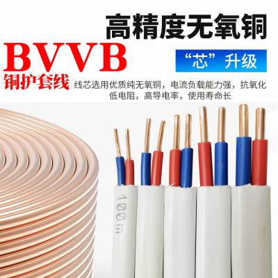 威海电缆线 文登电线昆嵛牌电缆 BVVB铜芯平行双护套铜电线