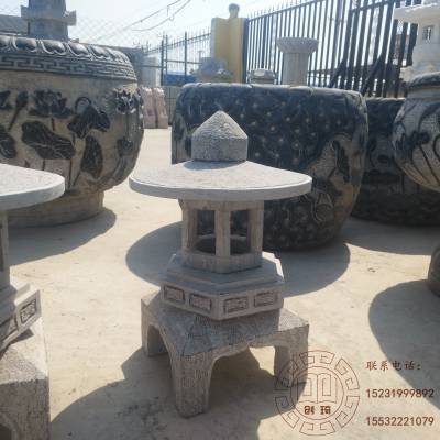 仿古做旧石灯笼 青石仿古石灯 日式旧石灯