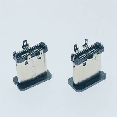 立贴TYPE-C公头 24P贴板SMT立式贴片插头 短体9.0mm 三脚插板