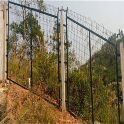 框架防护网铁路护栏 拓轩 高速路浸塑扁铁框架铁丝网围栏 1.8米铁路防护网 尺寸可定制