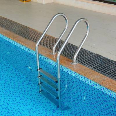 泳池美人鱼扶梯加强304不锈钢泳池扶手 加厚防滑踏板