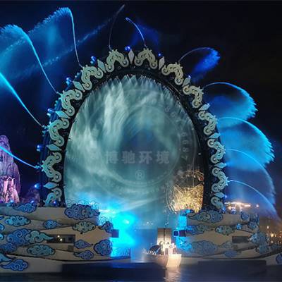 浙江温州博驰喷泉水景,户外投影喷泉设计施工