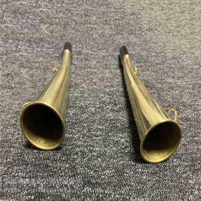 高音巡道喇叭铁路器材信号口笛单筒铜质牛角喇叭高铁道路巡逻号角
