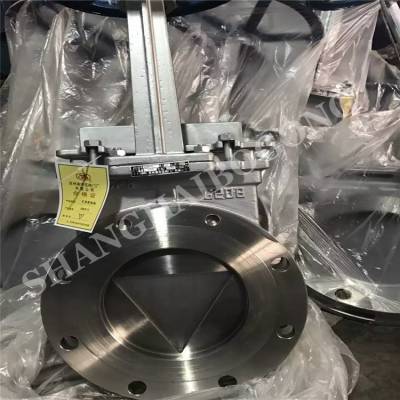 温州 国标 兰刀闸阀厂家_PZ73X-16P铸钢手动法兰刀闸阀 DN200