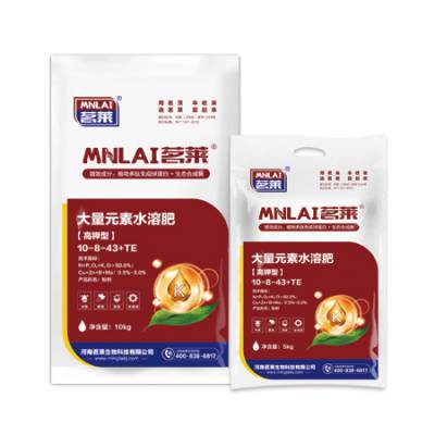 茗莱生态高钾型水溶肥，补充作物体内钾元素，提高作物对营养物质的吸收与利用，膨果增甜，大幅度提质增产