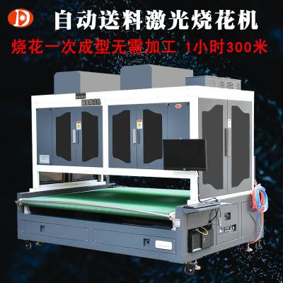 德光激光全自动送料激光烧花机激光雕花机布料烧花