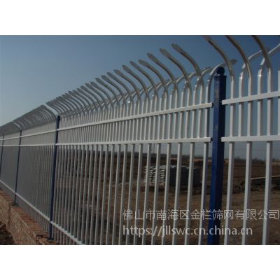 广东阳江道路施工铁栏杆塑钢别墅院墙围栏锌钢小区隔离栏造型美观