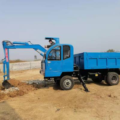 廣西抓甘蔗車 定製四驅隨車抓木機 農用隨車挖多少錢 帶挖機的平板車*