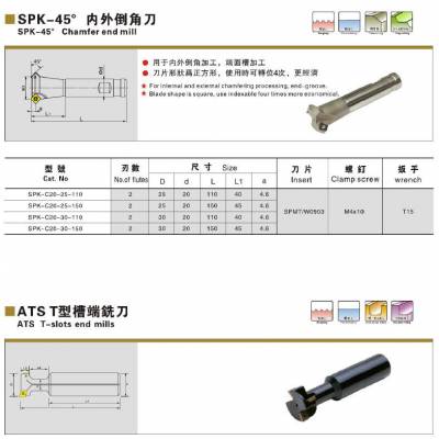 供应SPK-45度外倒角刀SPK-C20-30-110 SPMT0903倒角刀片 性价比高