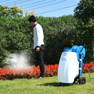 花园苗圃电动喷雾器 小型手推式卷管喷雾器 消毒喷雾超微粒打药机志成