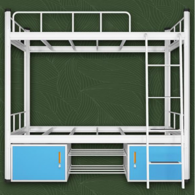 GL2101学生用型材上下铺铁床带储物柜和鞋架源头工厂品质***