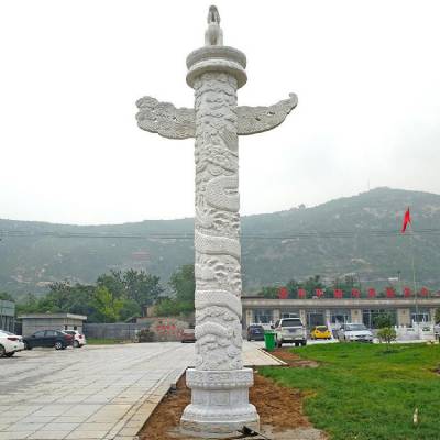 中式石雕文化柱雕刻厂家定制石刻中华柱和华表龙柱