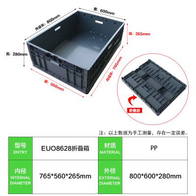 武汉物流箱汽车零部件EU箱周转箱折叠箱筐生产厂家