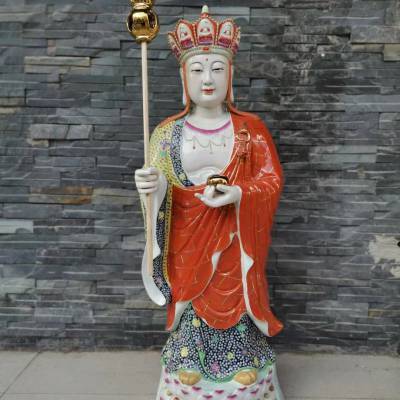 地藏王菩萨佛像 1米高手工雕塑地藏王像 寺庙佛堂供奉陶瓷神像工厂