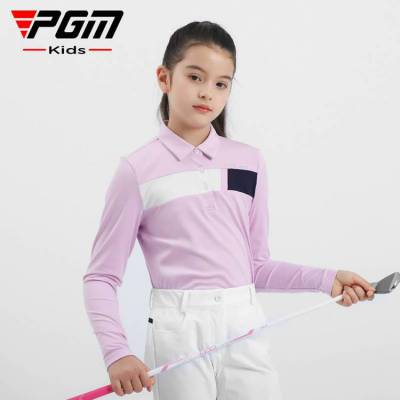 PGM新品 儿童高尔夫服装女童长袖T恤 高弹亲肤 运动面料时尚百搭