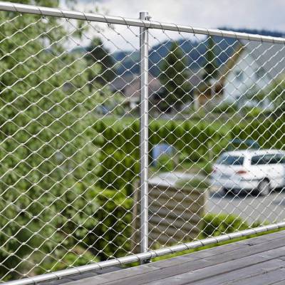 隆恩闭口卡扣型不锈钢绳防坠网 幼儿园高空抛物防护网
