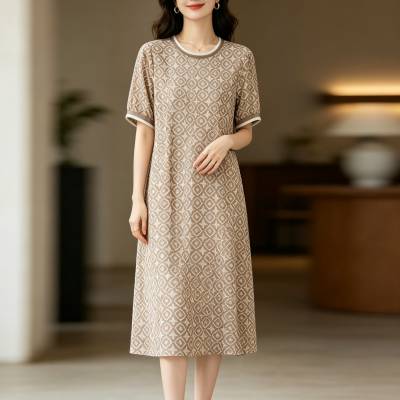 时尚气质通勤桑桑蚕丝连衣裙上衣 妈妈装真丝 简衣丝蒙