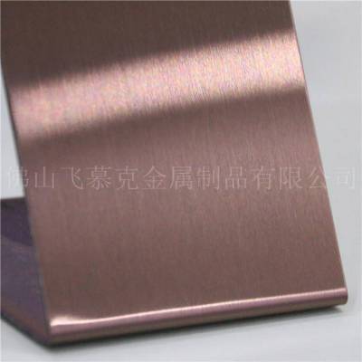 上海304不锈钢拉丝板 不锈钢拉丝深褐色板 不锈钢真空镀钛加工厂