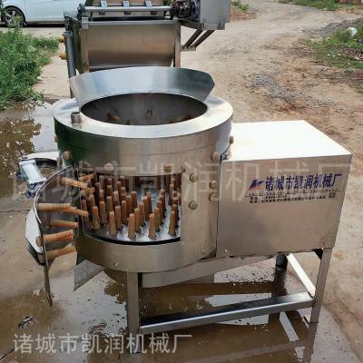 A自动控温鸡鸭鹅烫脱组合机 全自动圆筒鸭鹅刨毛机去毛干净