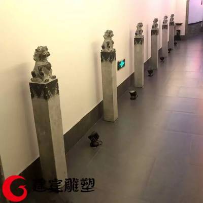 酒店造景拴马桩石雕庭院大理石做旧拴马柱石柱石雕