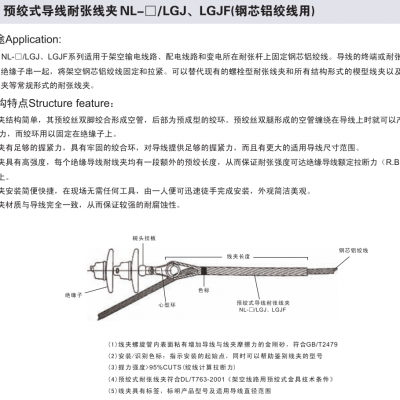 固牌 预绞式导线耐张线夹(适用导线类型JL/G1A-) NL-16/3