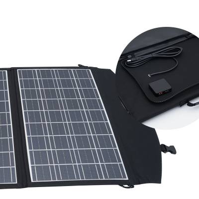 单晶太阳能电池板75W18V光伏供电手机充电发电包光伏折叠板