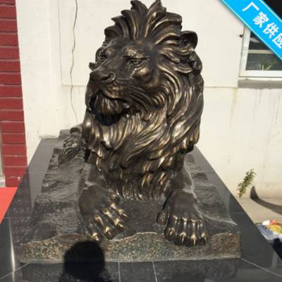 观赏 工艺品汇丰狮 紫铜 景观公园狮子1.8米高 铸铜雕塑 铝材质动物