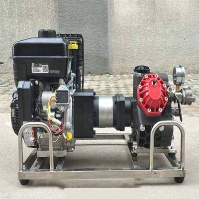 移动水泵灭火系统大流量远程输送高压泵消防灭火器便携手抬式水泵