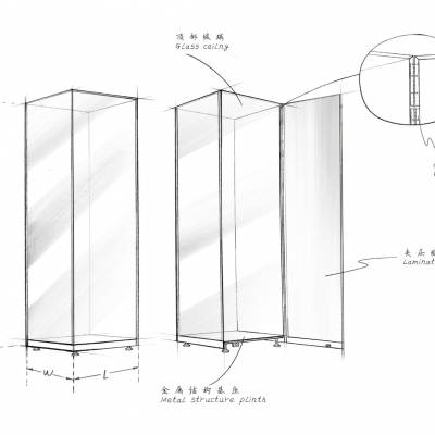 独立柜_全景独立柜_博物馆展柜_克里克展柜设计