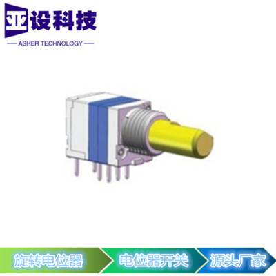 08双联带开关旋转电位器 阻值1-500KΩ 调音 调光 调频电位器 ABC线性