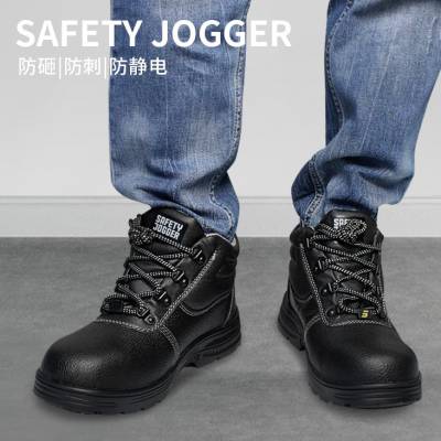 Safety Jogger//鞍琸宜 LABOR S3 011040 防砸防刺穿防静电耐300℃高温全橡胶大底安全鞋 中帮黑色