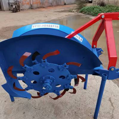 双盘开沟机 水田排水机器 斜盘抛洒起沟机 稻田果园四轮农用大型刨挖