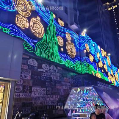 2019城市LED夜画 商业灯画商场酒店造型灯光装饰 墙体灯饰画幕墙