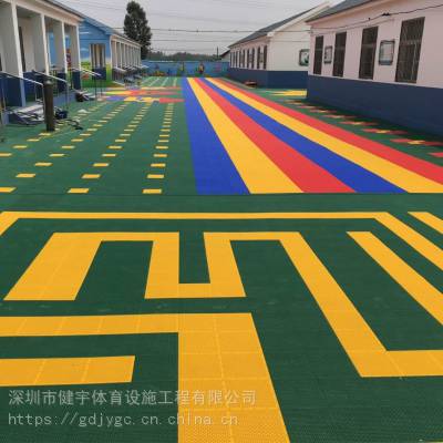 深圳惠州悬浮拼装地板-幼儿园操场悬浮地板-篮球场悬浮地板施工工程