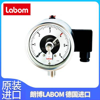 带开关触点的波登管压力表NS 100/160BE4慢动触点Labom朗博