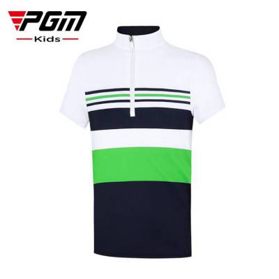 PGM高尔夫服装男童短袖T恤夏季衣服透气速干上衣运动短袖厂家***