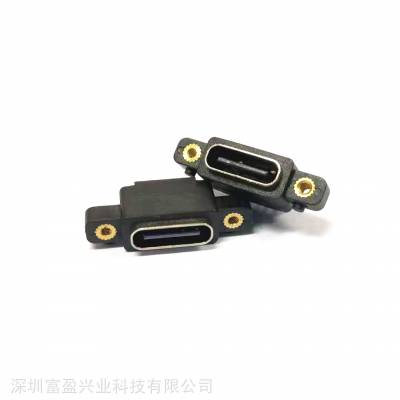 Type-c 防水 6P 母座 有柱 带双螺孔 IPX7 高端Type c产品