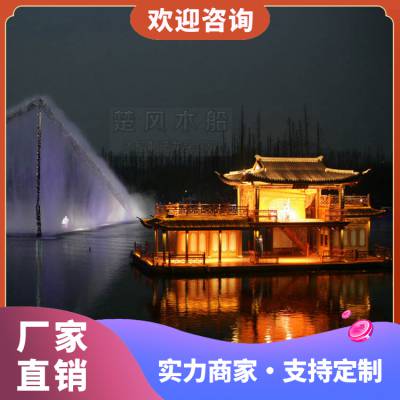 景区湿地仿古二层观光餐饮画舫船 载客观光旅游船双层画舫