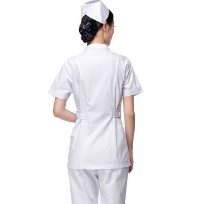 医院护士服长袖 分体套装 医生服 偏襟领款 药店医师服套装