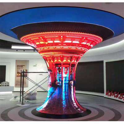 室内展厅异形显示屏 泰美定制 喇叭柱形led电子屏幕