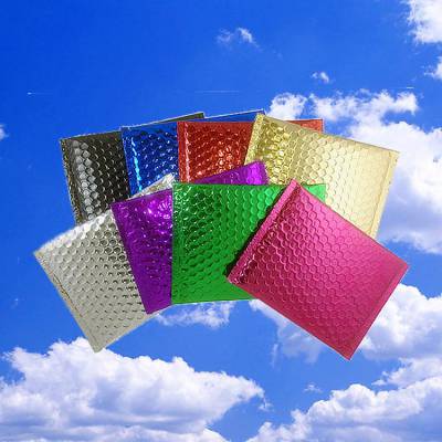 金色彩色气泡袋 镀铝膜气泡信封快递袋 礼品包装泡泡袋