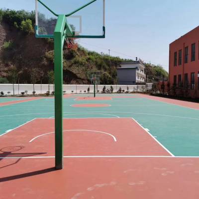 玉林跑道彩色EPDM 篮球场建造 硅pu塑胶篮球场免费寄样